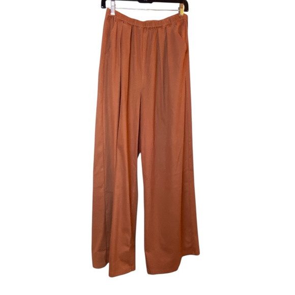 High waisted palazzo wide leg light denim pants M Trousers - Picture 3 of 6